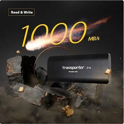 SSD диск Patriot Transporter 2TB USB 3.2 Type-C Black External (PTP2TBPEC) - фото 7