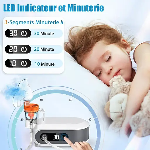 Портативний небулайзер для дорослих та дітей, ультразвуковий з цифровим дисплеєм - фото 2