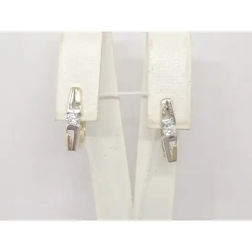 Золотые серьги Столичная Ювелирная Фабрика с фианитами. 111055 - фото 3