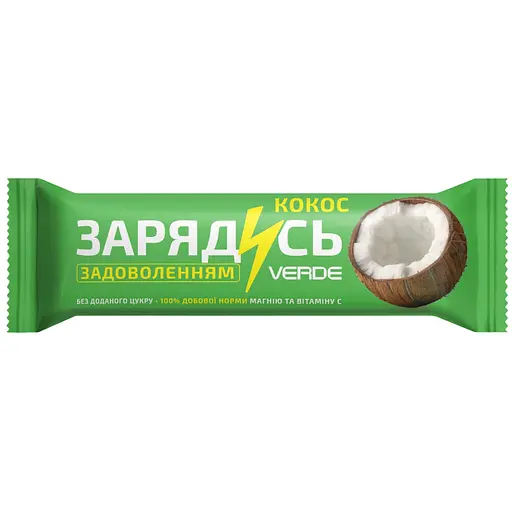 Батончик Verde Зарядись Магній і кокос 25 г