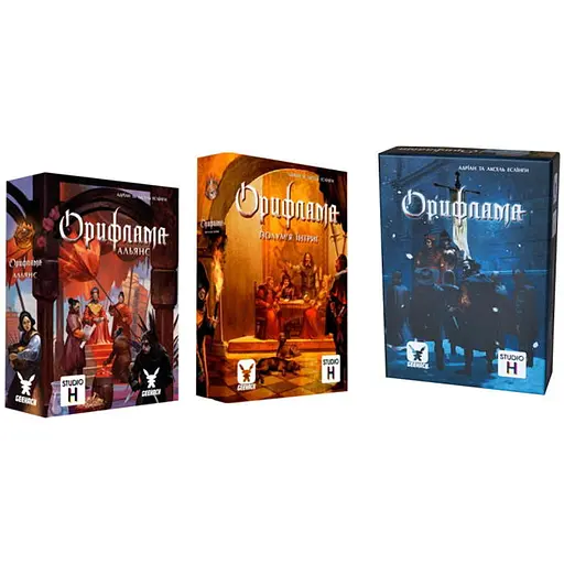 Настольная игра Geekach Games Орифламма + Орифламма. Пламя интриг + Орифламма. Альянс (укр.) + уникальное промо! (GKCH010ORI+2) - фото 1