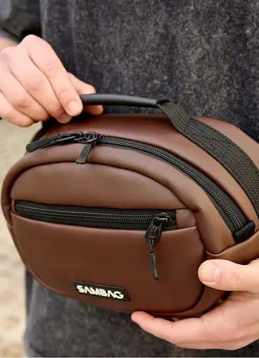 Сумка через плечо бананка Sambag Flex шоколад 30×17×10 см (85351020m) - фото 7