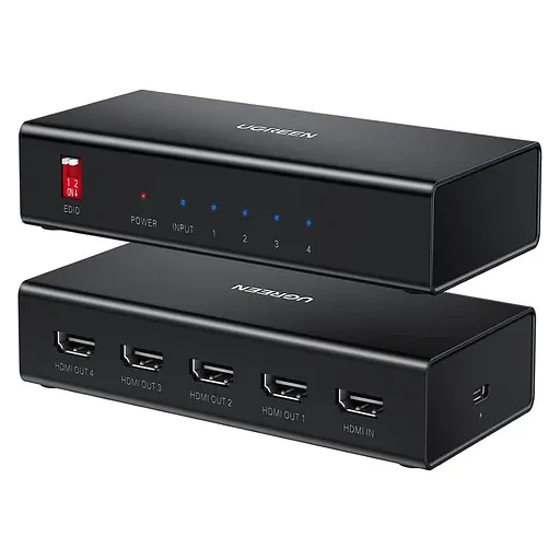 HDMI-сплиттер разветвитель на 4 порта Ugreen CM570 1 to 4 Out HDMI 2.0 - фото 3