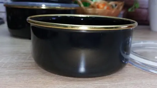 Набор эмалированных контейнеров O.M.S. Collection 10200 для еды 3 предмета Черный (Турция) - фото 6