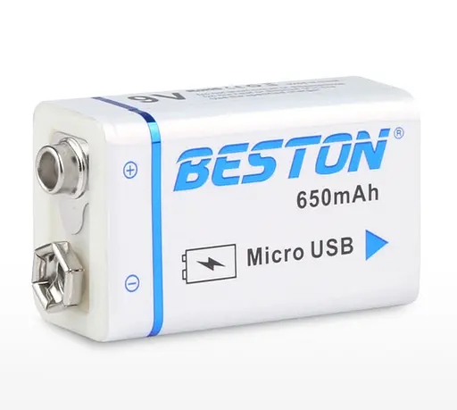 Аккумулятор крона Beston 650mAh 9V Li-ion microUSB - фото 6