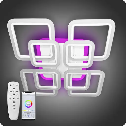 Люстра світлодіодна 517 Dlight 3color з пультом 145Вт Білий (01917) - фото 2