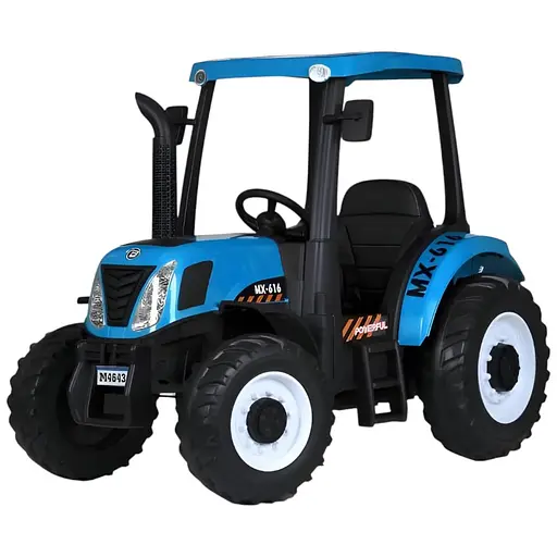 Електромобіль дитячий Трактор M 4643EBLR-4 24V 2x12V10AH EVA TF шкіра синій