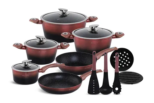 Набор посуды Edenberg EB-5626 15 предметов медный с черным - фото 2