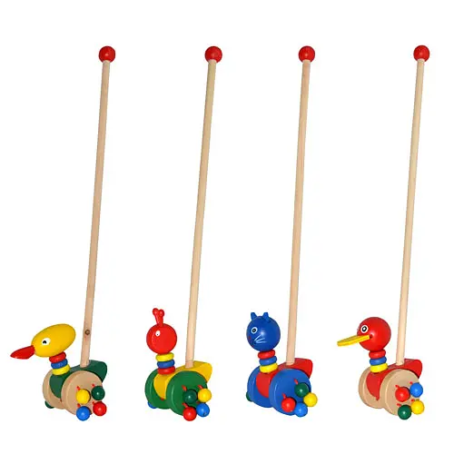 Деревянная игрушка каталка звери, 13 см - фото 2