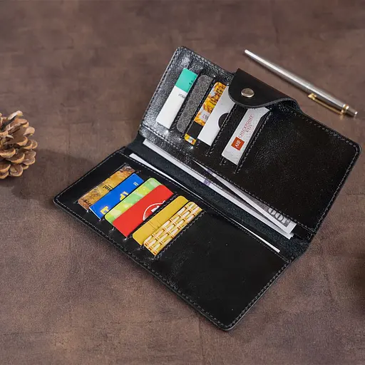 Чоловічий шкіряний гаманець Shvigel 18х8.5х1 см acs0016055 - фото 8