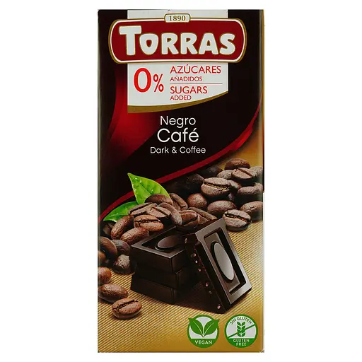 Шоколад чорний з кавою Torras без цукру 75 г - фото 3