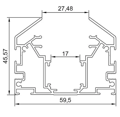 Магнитный трековый шинопровод OLEDIM OL35 48V для натяжного потолка черный (гарпун) 2м - фото 3