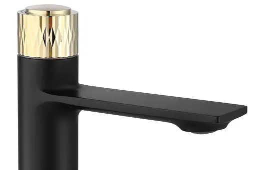 Смеситель для умывальника Rea Storm низкий black/gold REA-B9987 Черный - фото 3