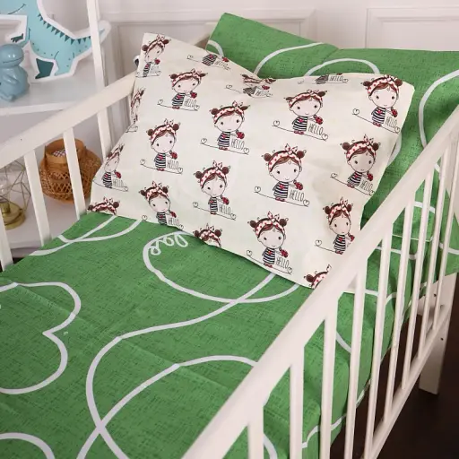Комплект постільної білизни MirSon Бязь 20-0031 Ladybug 143x210 см зелено-бежевий (2200010267846) - фото 4