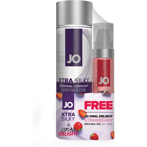 Комплект System JO GWP - Xtra Silky silicone (120 мл) & Oral Delight - Strawberry (30 мл)