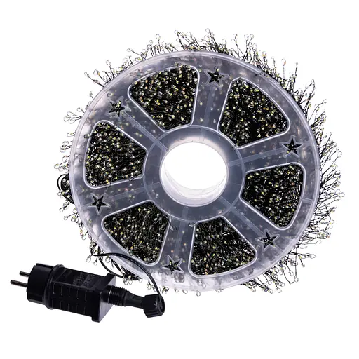 Новорічна гірлянда кімнатна роса 100 м 3000 LED Хвойна лапа зелений провід Мультиколор Garlando D3000L100MGML - фото 6