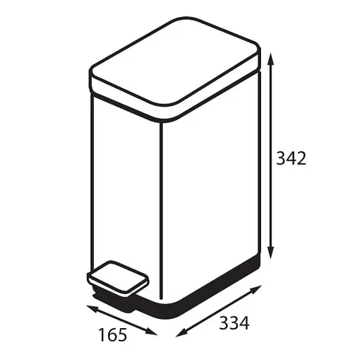 Відро для сміття Koer TC-010210-08 з плавним закриттям прямокутне 10 л білий (KR5598)  - фото 5