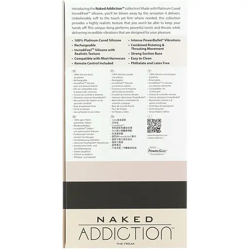 Фалоімітатор з ротацією та пульсацією Addiction Naked The Freak 7.5 Rotating & Thrusting Vibrating - фото 8