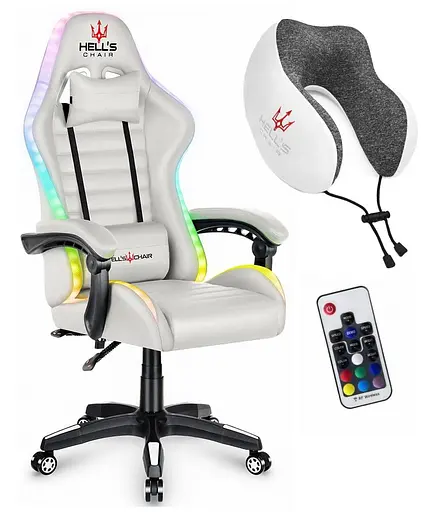 Компьютерное кресло Hell's HC-1003 LED RGB White - фото 1