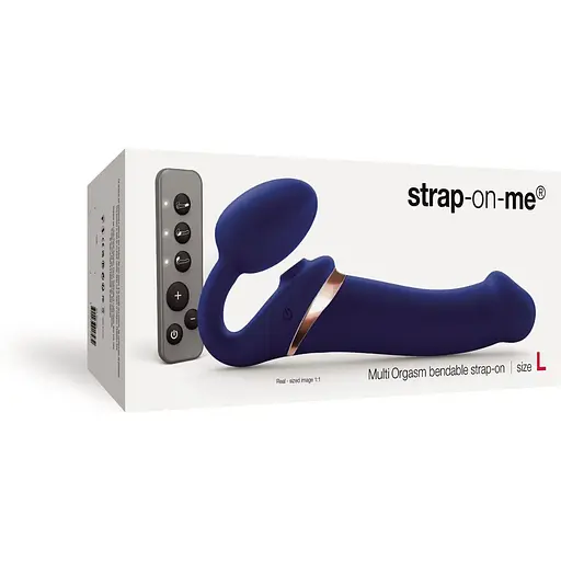 Безременный вибрострапон Strap-On-Me MULTI ORGASM Blue L - фото 7