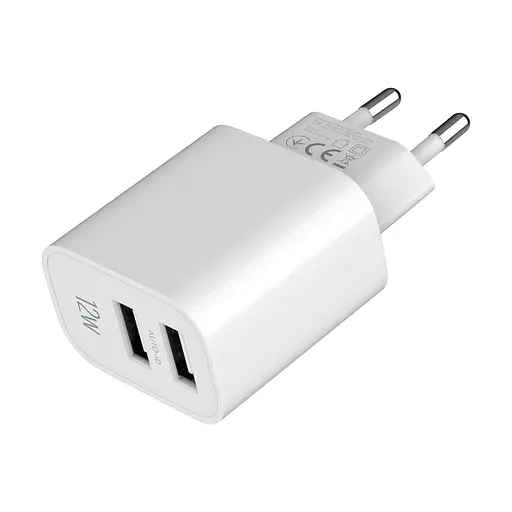 Зарядное устройство сетевое MAKE 12W 2USB 2.4A White - фото 10