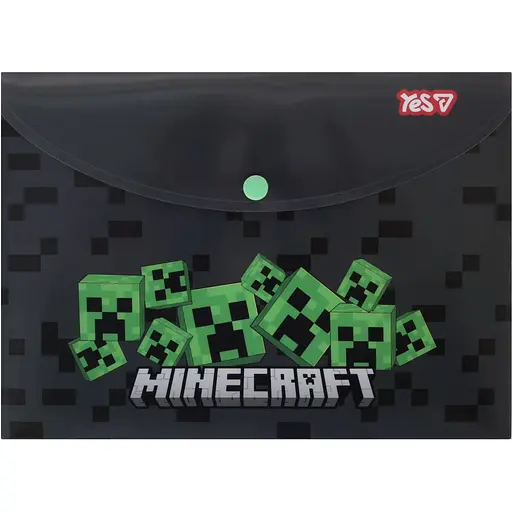 Папка-конверт Yes Minecraft Creepers B5 на кнопке (492000)