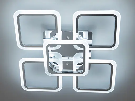 Світлодіодна люстра смарт світильник з пультом dimmer, 90W, хром - фото 3