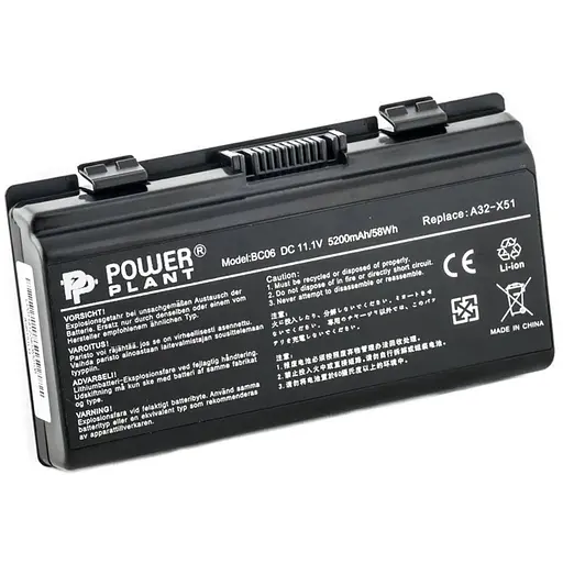 Аккумулятор PowerPlant для ноутбуков ASUS X51H (A32-T12, AS5151LH) 11.1V 5200mAh
