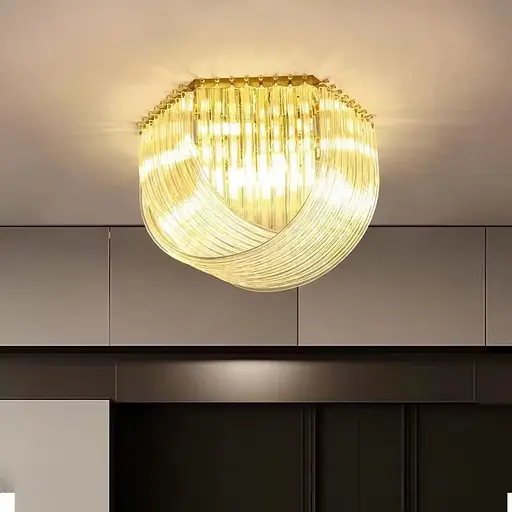 Стельова люстра Newport із закрученими скляними трубками у золотому каркасі Ø 60 см | Line F | Арт. SA37-600 C - фото 1