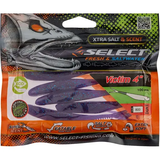 Силікон Select Victim V-Tail 4" #800 (5 шт/уп) - фото 2
