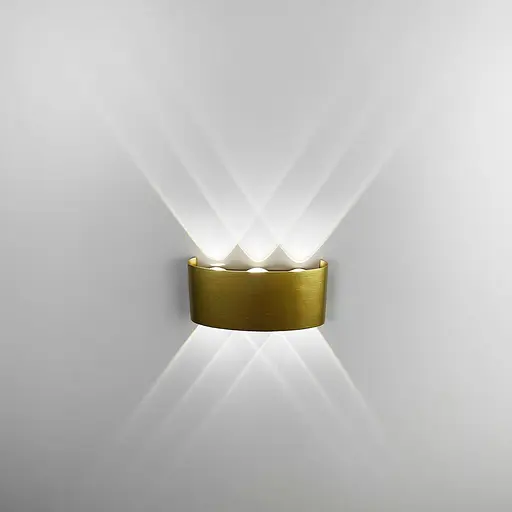 Світильник двосторонній на 6 лінз у золотому корпусі 4000K IP 54 | Line F | Арт. W038/6 AB - фото 4