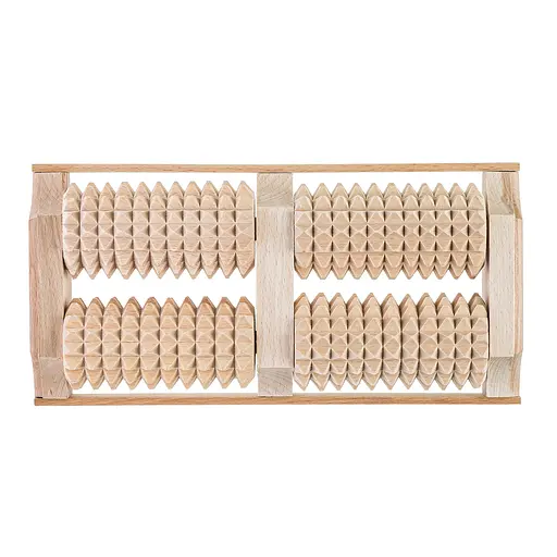 Масажер для ніг дерев'яний зубчастий на 4 ролика 26х13х5.5 см, Woodly 84225 - фото 5