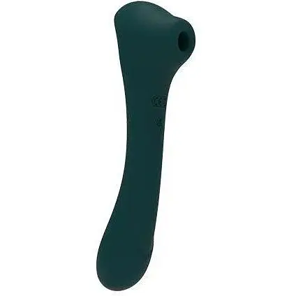Вибратор и вакуумный клиторальный стимулятор 2 в 1 Alive Quiver Teal - фото 2