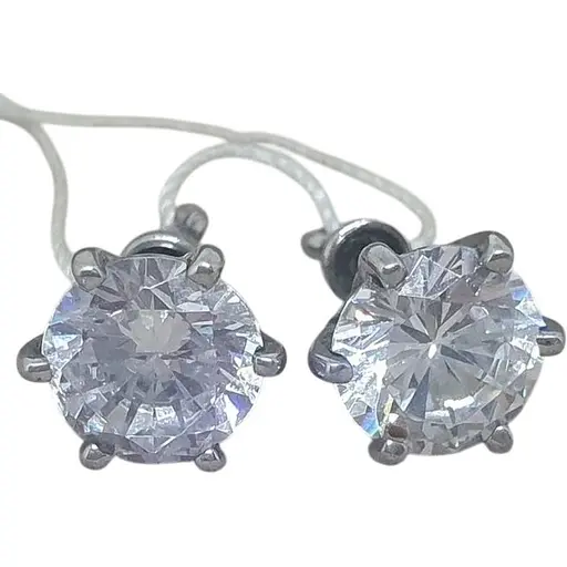 Срібні пуссети Tango з фіанітами. 520239С