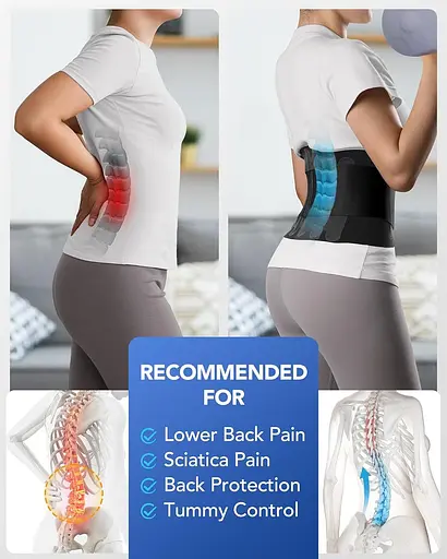 Бандаж пояс для попереку Fitomo, Чорний, S - фото 2