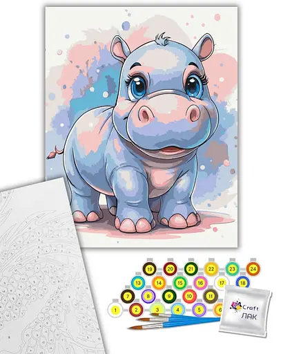 Набір для розпису ArtCraft Мрійливий бегемотик 40 x 50 см (11587-AC) - фото 2