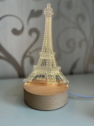 Светильник ночник 3D Эйфелева башня 220в - фото 2