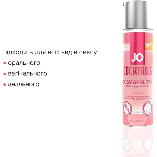 Лубрикант на водній основі System JO Cocktails - Cosmopolitan без цукру, рослинний гліцерин (60 мл) - фото 4