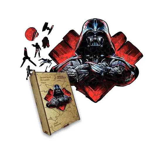 Пазл деревянный Дарт Вейдер, А2, Картонная коробка 300+ элементов