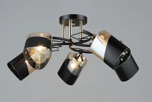 Люстра стельова Sirius B K2172/5 BK+FGD на 5 плафони