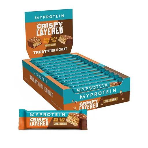 Батончик MyProtein Crispy Layered, 12*58 грамм - Шоколад-карамель - фото 1