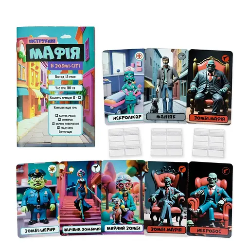 Настольная игра Strateg Мафия Зомби-сити 30829 12 карточек инструкция - фото 4