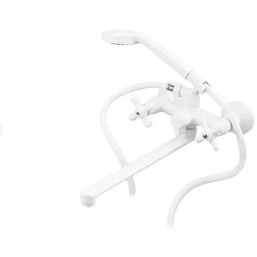 Смеситель для ванны PLAMIX Pablo -140 EURO SET White (со шлангом и лейкой) (PM0670) - фото 1