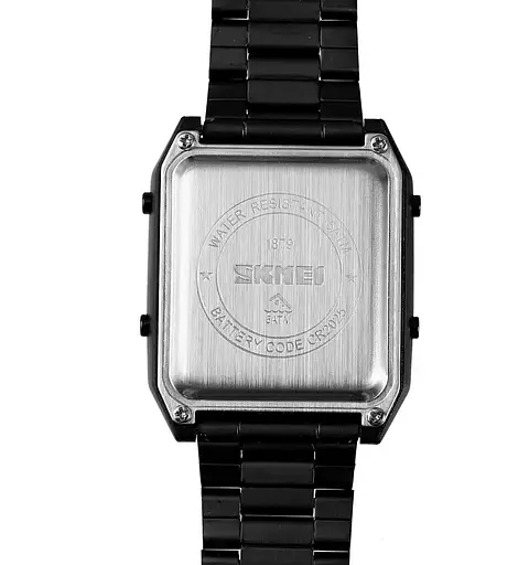 Чоловічий наручний годинник Skmei 1879 (Чорний з білим) - фото 9