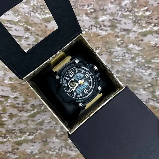 Наручний годинник чоловічий 012BKKHTRO ТРО Чорний з хакі + Коробка. Patriot acs0031010 - фото 5