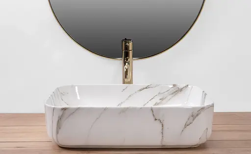 Умивальник Rea Demi aiax накладний мармур REA-U4100, Мармур - фото 4