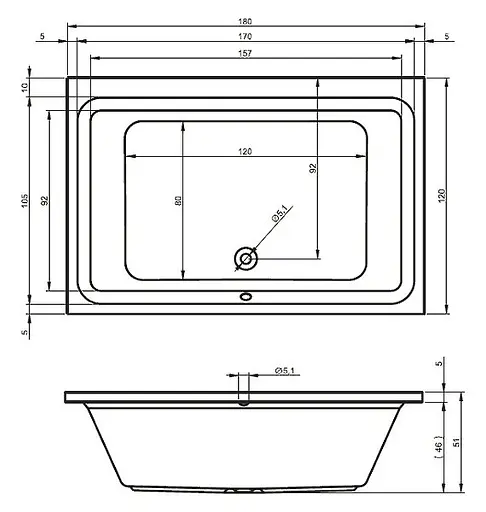 Ванна акриловая Rho Castello 180x120 BB7700500000000 Белый - фото 2