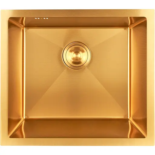 Золота мийка для кухні Nett NGS-5045 з декором нержавіюча під стільницю