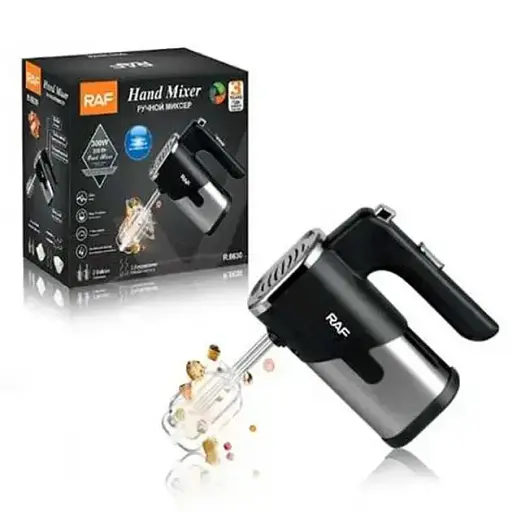 Ручний міксер кухонний R-6630 5 швидкостей 2 чорний насадки - фото 3