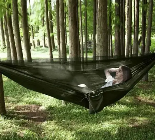 Туристичний гамак з тентом та москітною сіткою TRIZAND 25364 260×140 см вантажопідйомність 250 кг - фото 6